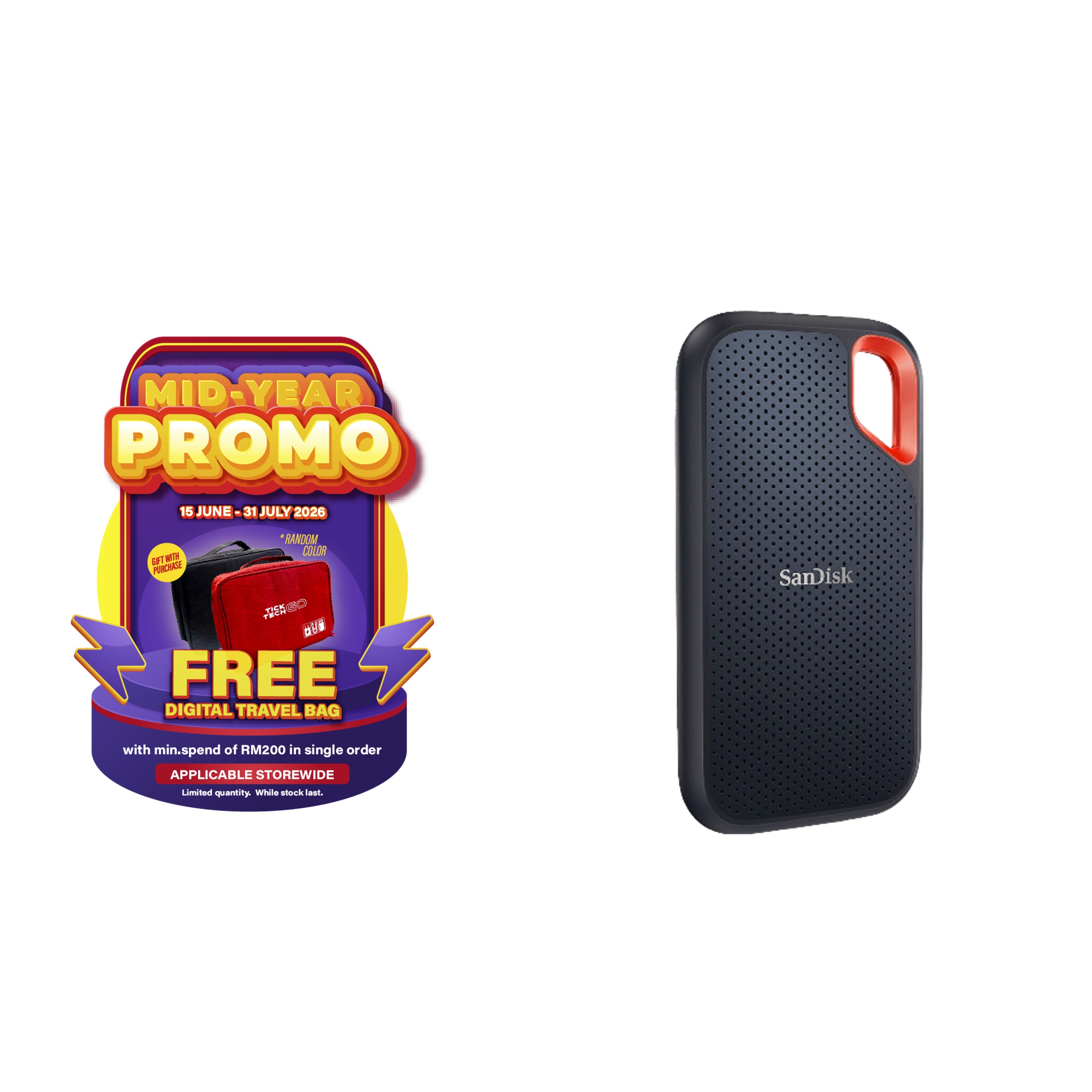 SanDisk Extreme Portable SSD E61 1050MB/s Type-C IP65 Shock-Resistant Water-Resistant Drop Protection-Data Storage-futuromic